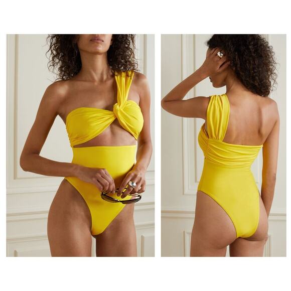 GAUGE81 Digos one-shoulder cutout recycled stretch swimsuit Size Large - Picture 1 of 7